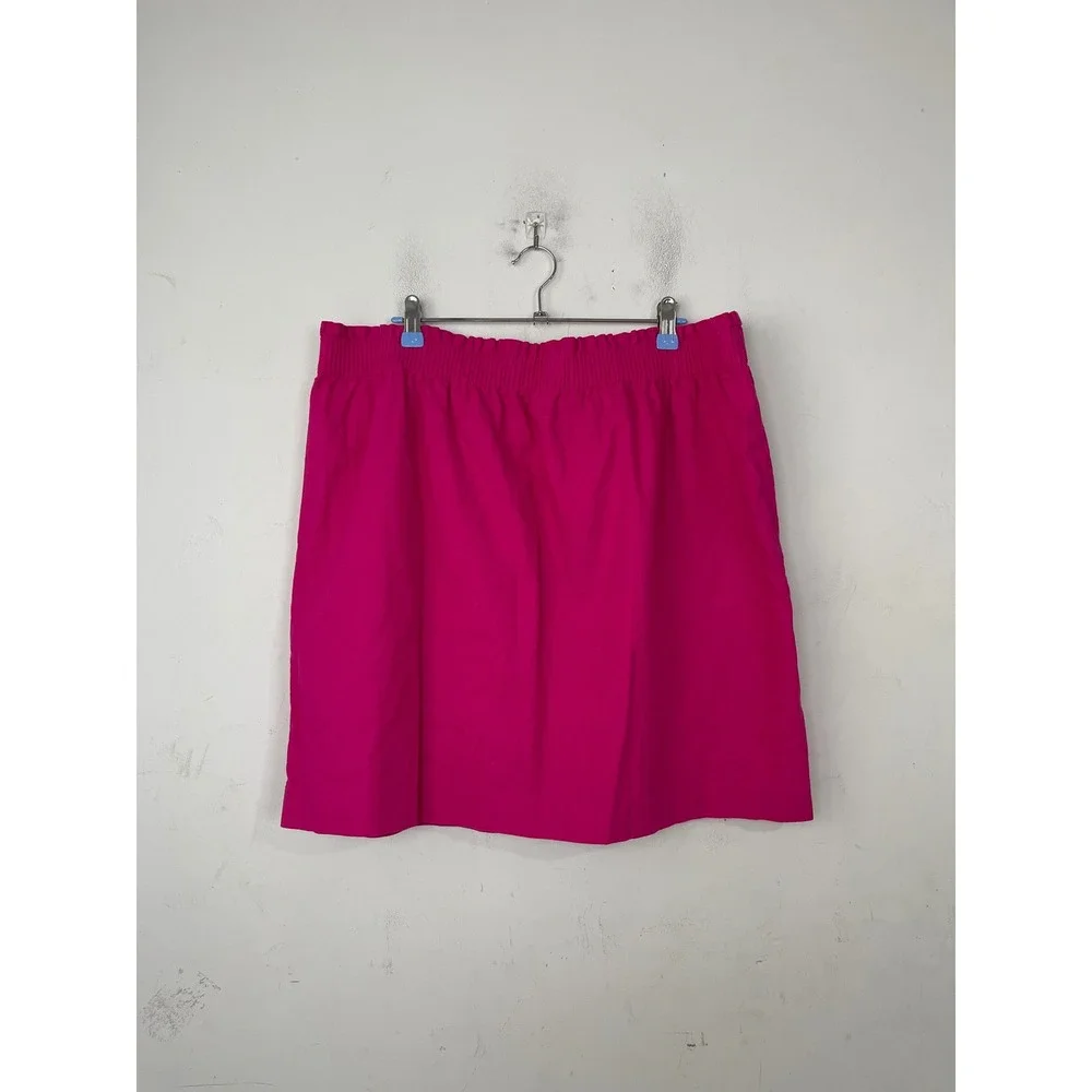 J.Crew Re-Imagined‎ Pink Linen Cotton Blend Elastic Waist Skirt Size 18